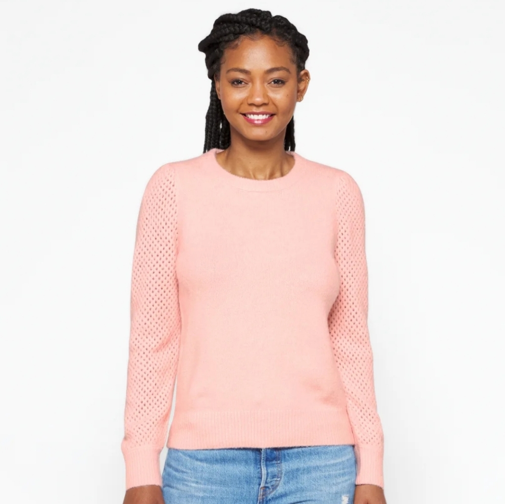Mason & Belle Leigh Textured Sleeve Sweater